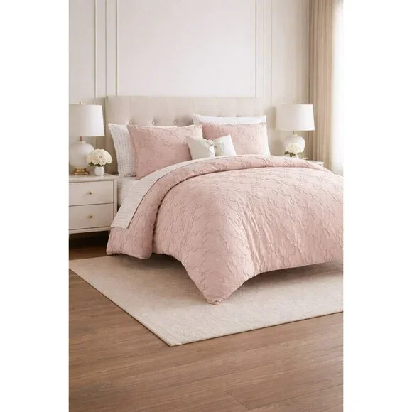 Layla Made With Love 8-Piece King Comforter Set Blush Pink Bow New - Picture 1 of 7